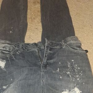 Men's Distressed Gray Jeans